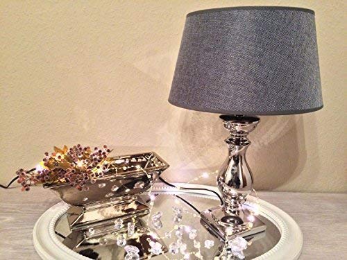 DRULINE Lovely Keramik Tischlampe Tischleuchte Nachttischlampe Lampe Leuchte Lampenfuß 46 cm Grau von DRULINE
