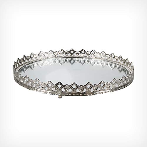 DRULINE Spiegeltablett mit Kronenrand Ø 25 cm Silber DRULINE Spiegeltablett mit Kronenrand Ø 25 cm Silber von DRULINE