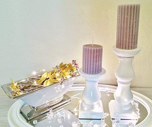 DRULINE White Kerzenleuchter Kerzenständer Kerze Deko Keramik Dekoration (Klein) von DRULINE