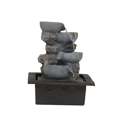 DRULINE Zimmerbrunnen France Brunnen mit Wasserfall und LED Beleuchtung für Drinnen und Draußen Polyresin in Stein Optik Wasserspiel mit Pumpe | 18430 | L x B x H 22 x 19 x 27 cm | Grau Braun DRULINE Zimmerbrunnen France Brunnen mit Wasserfall und LED Beleuchtung für Drinnen und Draußen Polyresin in Stein Optik Wasserspiel mit Pumpe | 18430 | L x B x H 22 x 19 x 27 cm | Grau Braun von DRULINE