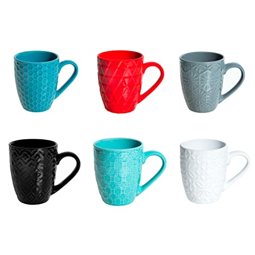 6er-Set schöne Kaffeebecher Keramik INARI Kaffeetasse modern Steingut Tasse Teetasse Tassenset Trinkbecher Teebecher Keramik Tasse Steingut Kaffee Tassen Kaffeepott Porzellan Bürotassen Henkelbecher von DRULINE