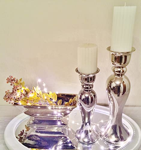 Keramik Kerzenhalter - dekoratives Windlicht - Kerzenständer - Kerzenleuchter - edle Tischdeko - Hochzeitsdeko - Eleganz Klein 30 cm hoch von DRULINE