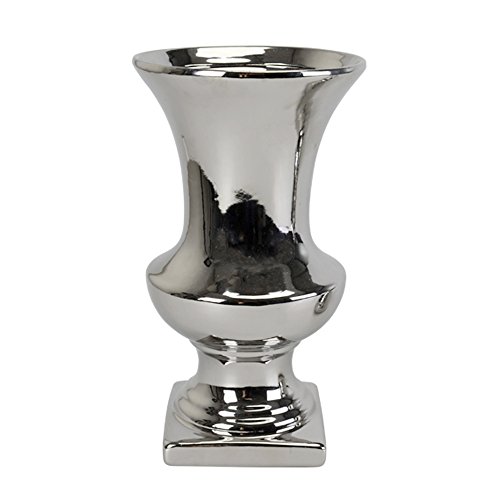 Ø 13 cm Blumentopf Vase Deko Hochzeitsdeko Übertopf Blumenvase Amphore Pflanzgefäß Pflanztopf Hochzeitstischdeko Keramik Vase Tischvase Silber Amphorenvase Trompetenvase Deko Vase Hochzeitsdekoration von DRULINE