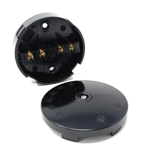 4-fache, runde Anschlussdose, 20 A, 75 x 25 mm, schwarzes elektrisches Steckergehäuse für Verkabelung, Beleuchtung und Stromverteilung, langlebiges Gehäuse für den Innen- und Außenbereich von DRUT