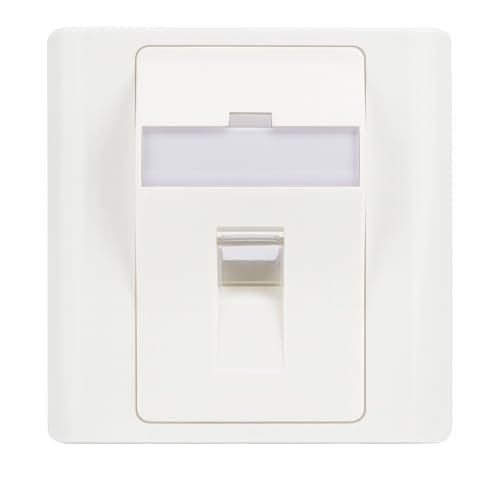 Abgewinkelte Frontplatte für 1 Keystone-Modul, weiße Einzelanschluss-Wandplatte, leere Steckdosenabdeckung für Ethernet, Netzwerk, Audio und AV-Installationen von DRUT