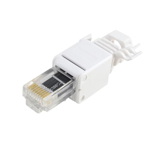 IDC Punch Down to RJ45 Plug - Cat6A Solid Ethernet Cable Connector - Toolless Termination for Shielded or Unshielded Twisted Pair - Network LAN Plug for Patch Leads & Structured Cabling IDC Punch Down to RJ45 Plug - Cat6A Solid Ethernet Cable Connector - Toolless Termination for Shielded or Unshielded Twisted Pair - Network LAN Plug for Patch Leads & Structured Cabling von DRUT