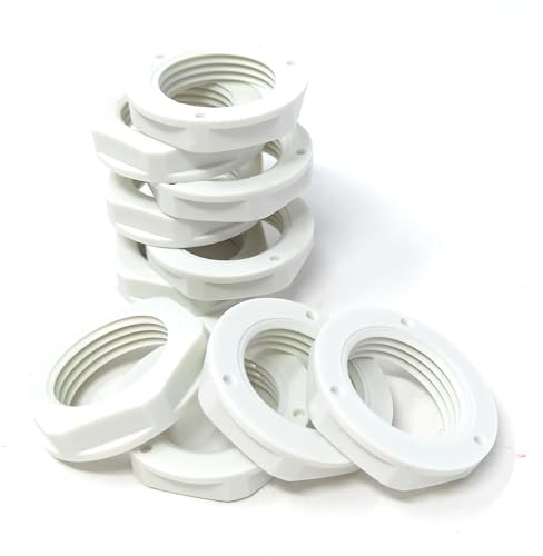 M20 20mm Nylon Kontermutter (Polyamid), 10 Stück – langlebige, leichte Befestigungslösung (weiß) von DRUT