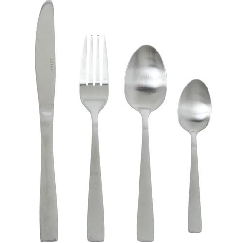 24-teiliges Besteckset aus Edelstahl in mattem Silber im modernen Stil, 5 x 5 x 5 cm 24-teiliges Besteckset aus Edelstahl in mattem Silber im modernen Stil, 5 x 5 x 5 cm von DRW