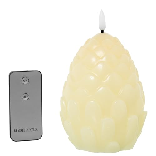 4er Set Ananas-Kerzen aus Wachs mit LED und Fernbedienung, elfenbeinfarben, 10 x 10 x 13 cm 4er Set Ananas-Kerzen aus Wachs mit LED und Fernbedienung, elfenbeinfarben, 10 x 10 x 13 cm von DRW