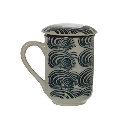 4er Set Keramik Infusionstassen 220ml mit Deckel und Edelstahlsieb in weiß und schwarz 8x12cm 4er Set Keramik Infusionstassen 220ml mit Deckel und Edelstahlsieb in weiß und schwarz 8x12cm von DRW