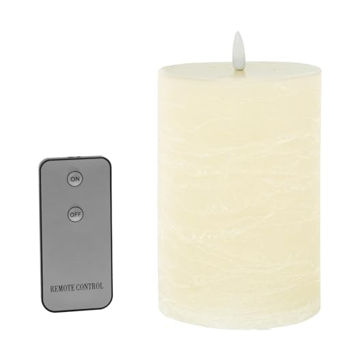 4er Set Wachskerzen mit LED und Fernbedienung elfenbeinfarben 10x10x20cm 4er Set Wachskerzen mit LED und Fernbedienung elfenbeinfarben 10x10x20cm von DRW