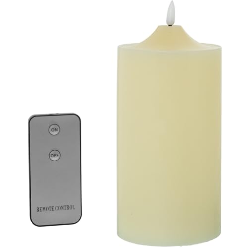 4er Set Wachskerzen mit LED und Fernbedienung elfenbeinfarben 10x10x20cm 4er Set Wachskerzen mit LED und Fernbedienung elfenbeinfarben 10x10x20cm von DRW