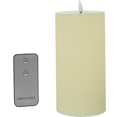 4er Set Wachskerzen mit LED und Fernbedienung elfenbeinfarben 10x10x20cm 4er Set Wachskerzen mit LED und Fernbedienung elfenbeinfarben 10x10x20cm von DRW