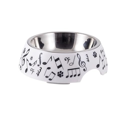 Abnehmbarer Futternapf für Hunde oder Katzen, mit Musiknoten, mittelgroß, 14 x 14 x 5,5 cm von DRW