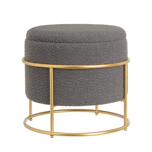 Arcon Sitzsack aus Stoff, MDF und Metall in Dunkelgrau und Gold von DRW