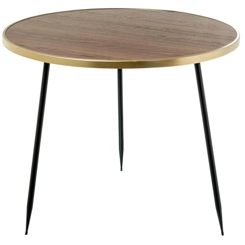 Beistelltisch aus Holz, Rand und Metallbeine in Natur, Gold und Schwarz, 60 x 60 x 50 cm Beistelltisch aus Holz, Rand und Metallbeine in Natur, Gold und Schwarz, 60 x 60 x 50 cm von DRW