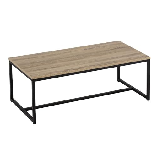 Beistelltisch aus PB und Metall in Natur und Schwarz von DRW