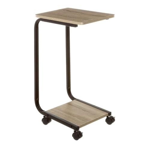 Beistelltisch mit Rollen aus PB und Metall in Natur und Schwarz, 30 x 29 x 119 cm Beistelltisch mit Rollen aus PB und Metall in Natur und Schwarz, 30 x 29 x 119 cm von DRW