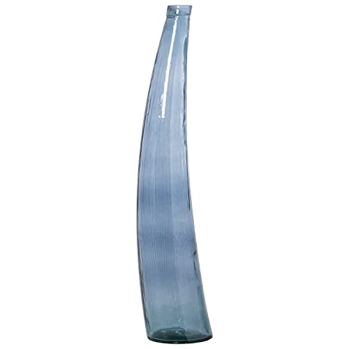 Bodenvase aus Glas in Blau, 20 x 20 x 100 cm von DRW