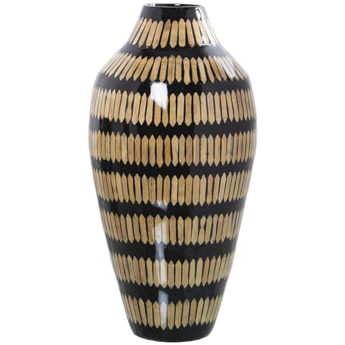 Bodenvase aus Holz in Natur und Schwarz, 24 x 48 cm Bodenvase aus Holz in Natur und Schwarz, 24 x 48 cm von DRW