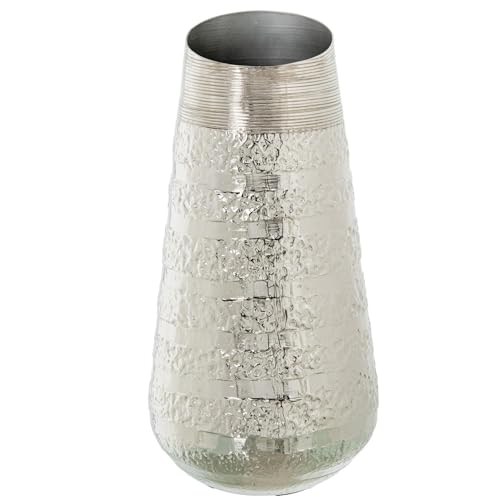 Bodenvase aus Metall, Aluminium, silberfarben, Ø 21 x 43 cm von DRW