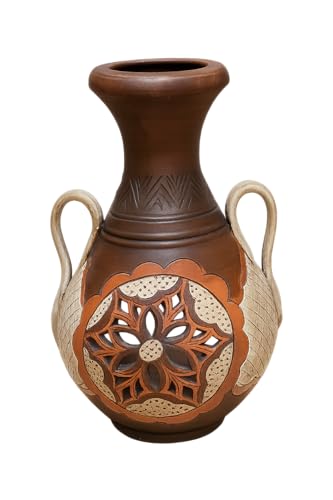 Bodenvase aus Terrakotta, Braun, mit durchbrochenem Design, 35 x 35 x 57 cm Bodenvase aus Terrakotta, Braun, mit durchbrochenem Design, 35 x 35 x 57 cm von DRW