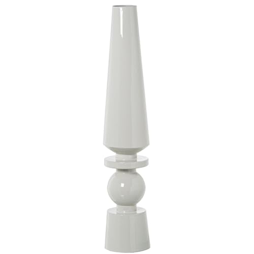 Bodenvase aus emailliertem Metall, weiß, Ø18 x 100 cm von DRW