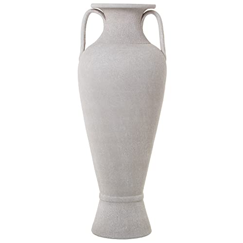 DRW Bodenvase mit Griffen aus Keramik, klar, 30 x 80 cm von DRW