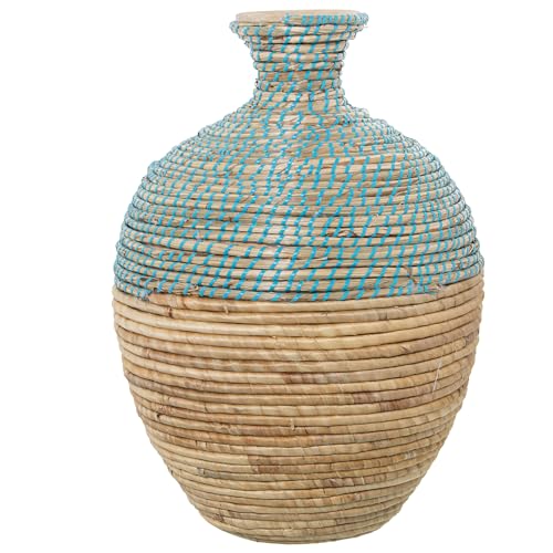 Bodenvase mit Meergras, Natur und Blau, 33 x 46 cm von DRW