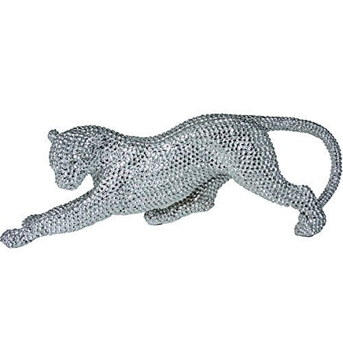 DONREGALOWEB DRW - Figur eines Panther aus silberfarbenem Kunstharz, 40 cm von DRW