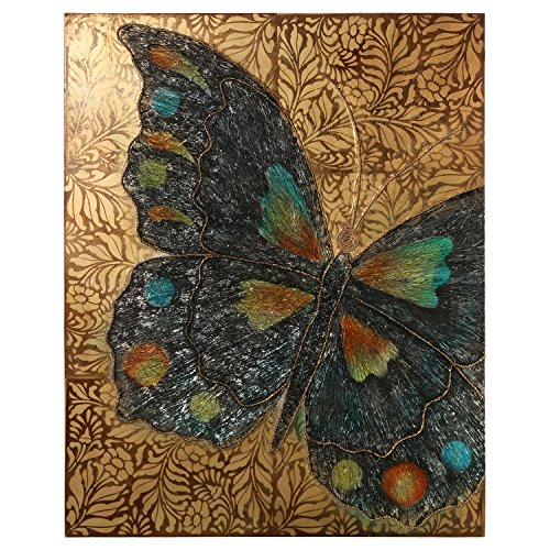 DRW 3D Schmetterling Bild in Brauntönen 80 x 100 x 6,4 cm von DRW
