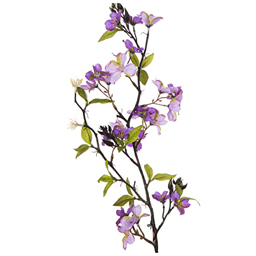 DRW Set mit 6 Zweigen mit künstlichen Blumen in Violett 79 cm von DRW