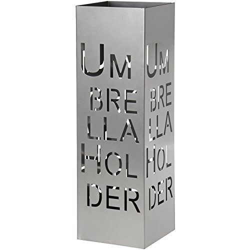 DRW A991029 Schirmständer für Cabina, silberfarben/Metall, 15,5 x 15,5 x 49 cm von DRW