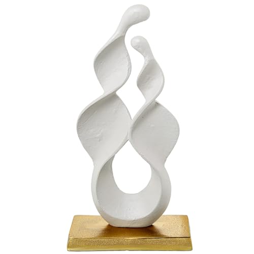DRW Abstrakte Figur aus Aluminium in Weiß und goldenem Sockel, 23 x 12 x 45 cm DRW Abstrakte Figur aus Aluminium in Weiß und goldenem Sockel, 23 x 12 x 45 cm von DRW