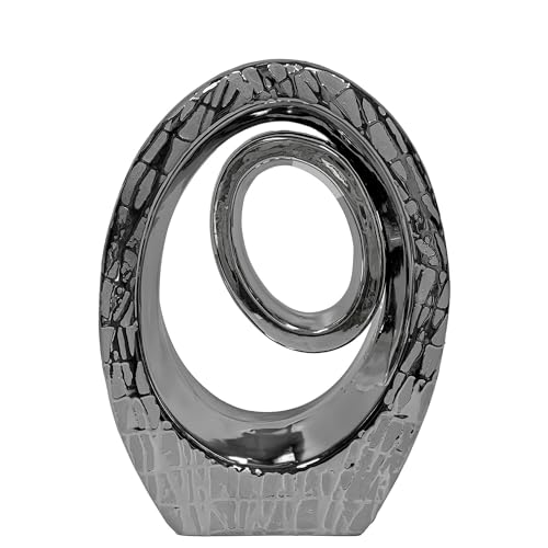 DRW Abstrakte Keramikfigur in Silber, 8 x 19 x 26 cm DRW Abstrakte Keramikfigur in Silber, 8 x 19 x 26 cm von DRW