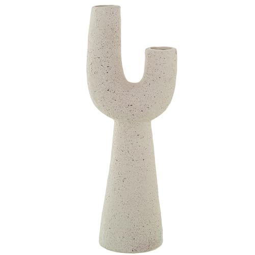 DRW Abstrakte Tischvase, Keramik, Weiß, 14 x 10 x 36 cm DRW Abstrakte Tischvase, Keramik, Weiß, 14 x 10 x 36 cm von DRW