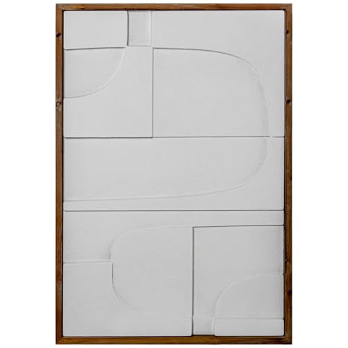 DRW Abstraktes Holzbild mit Rahmen in Weiß und Natur, 59 x 4 x 87 cm DRW Abstraktes Holzbild mit Rahmen in Weiß und Natur, 59 x 4 x 87 cm von DRW