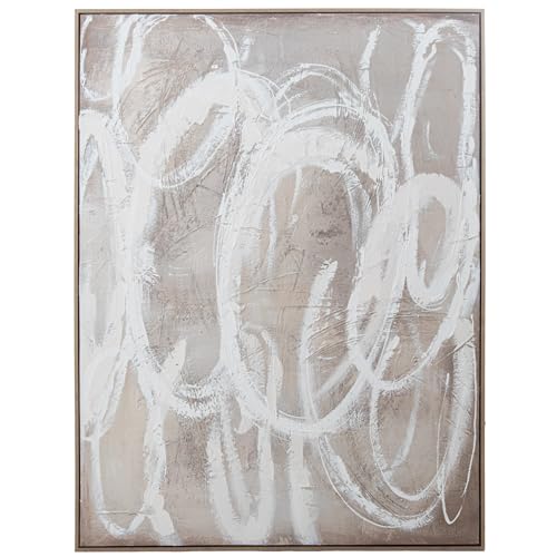 DRW Abstraktes Leinwandbild, mit PS-Rahmen in Weiß, 90 x 4,5 x 120 cm, Medidas: 90x4.5x120cm von DRW