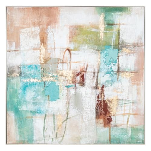 DRW Abstraktes Leinwandbild mit PS-Rahmen in Mehrfarbig, 120 x 5 x 120 cm von DRW