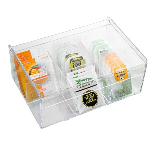 DRW Acrylbox mit Deckel für Teebeutel, transparent, 15 x 21 x 9 cm von DRW