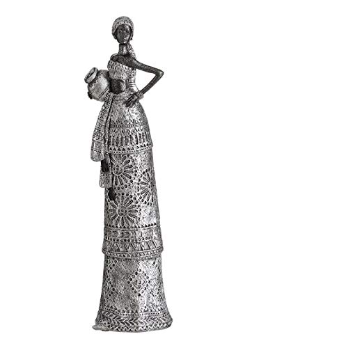 DRW Afrikanisches Silber mit Krug, Kunstharz, 12,50 x 9 x 42,50 cm von DRW