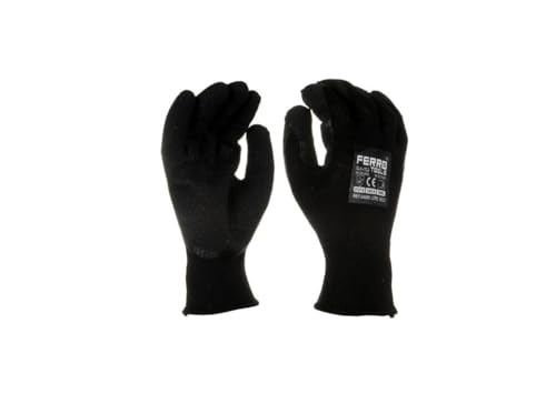 DRW Arbeitshandschuhe, rutschfest, raue Handfläche GLK+TC2, Schwarz, 12 Sets, Größe XL von DRW