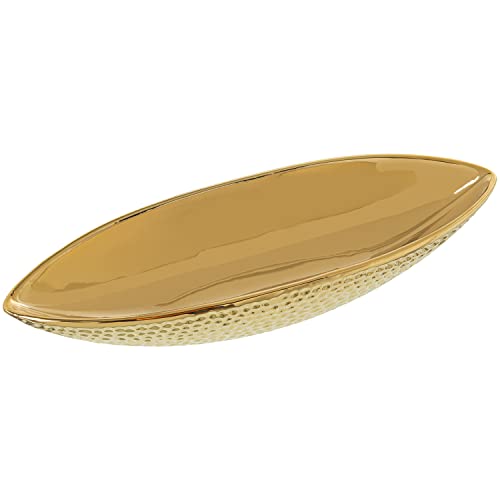 DRW Ausziehbarer Tisch aus Keramik in Gold 40 x 13 x 8 cm, estandar von DRW