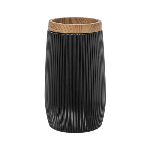 DRW Badbecher natürlichem Acryl, 7 x 7 x 13 cm, Schwarz/Natur, Medidas: 7x7x13 cm von DRW