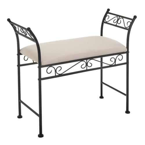 DRW Barfußbank aus Metall, Schwarz, 60 x 30 x 76 cm von DRW