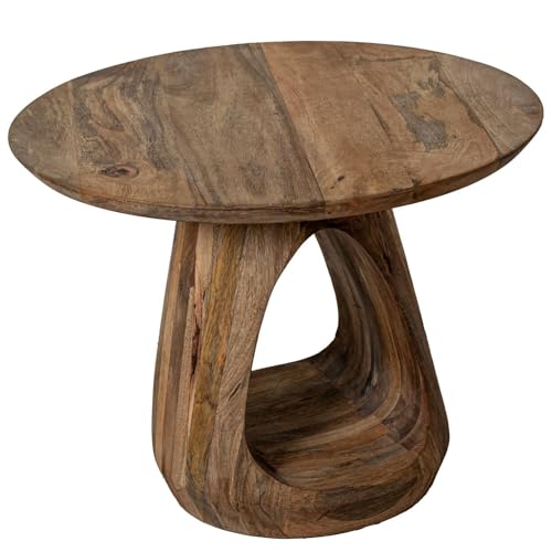 DRW Beistelltisch aus Holz mit Basis in Natur, 60 x 60 x 45 cm DRW Beistelltisch aus Holz mit Basis in Natur, 60 x 60 x 45 cm von DRW