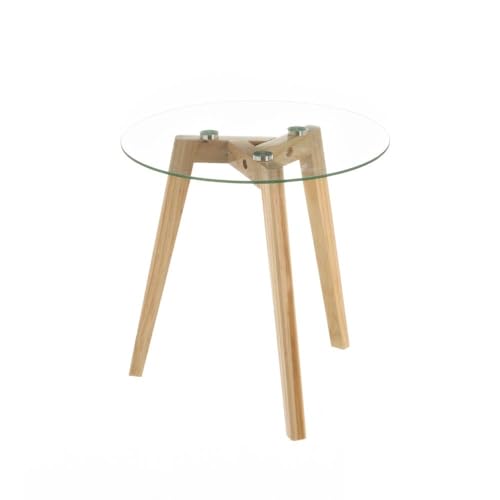 DRW Beistelltisch aus Holz und Glas in Natur und Transparent DRW Beistelltisch aus Holz und Glas in Natur und Transparent von DRW