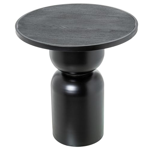 DRW Beistelltisch aus Holz und Metall in Schwarz, 47 x 47 x 50 cm von DRW