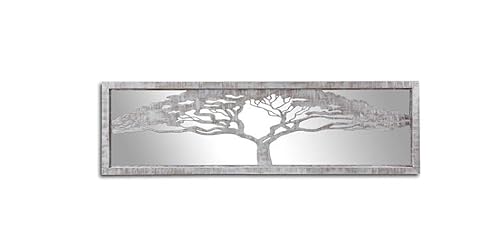 DRW Bild des Baums des Lebens aus versilbertem Holz mit Spiegel, 144 x 5 x 42 x 3 cm DRW Bild des Baums des Lebens aus versilbertem Holz mit Spiegel, 144 x 5 x 42 x 3 cm von DRW