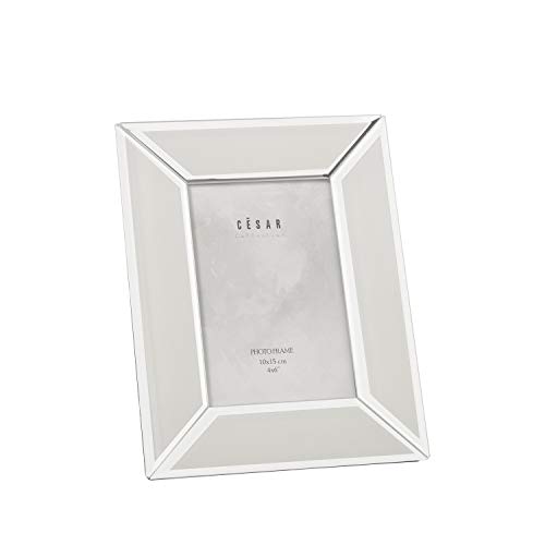 DRW Bilderrahmen aus Glas, Spiegel für Fotos 10 x 15 cm in Weiß, 10x15cm DRW Bilderrahmen aus Glas, Spiegel für Fotos 10 x 15 cm in Weiß, 10x15cm von DRW